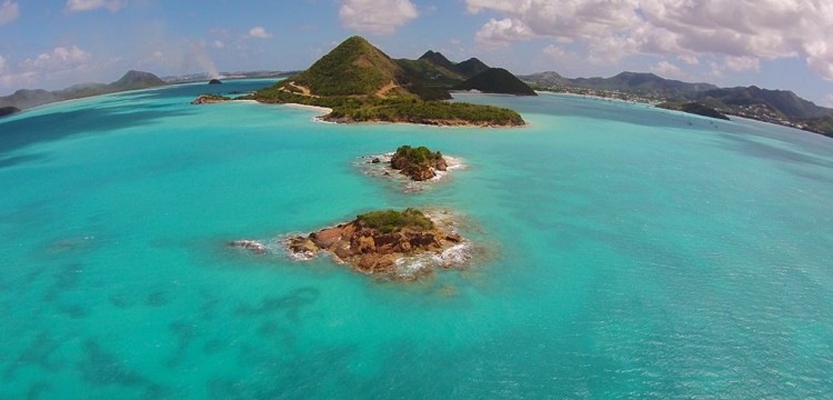 View Pearns Point Island next to Jolly Harbour Marina Antigua